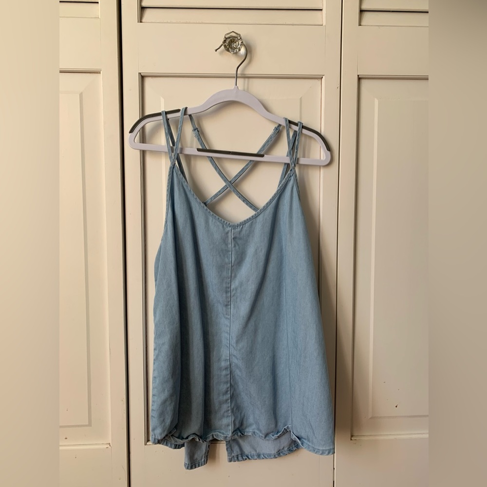 RVCA blue strapped tank top